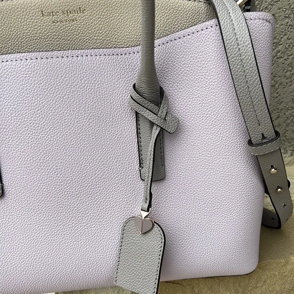 NWT Kate Spade Lavender, grey & cream satchel or tote. - Picture 10 of 13